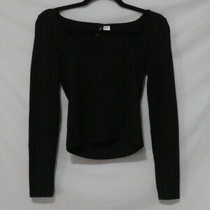 H&M - Divided | small | Black Ribbed Lightweight Pullover Sweater